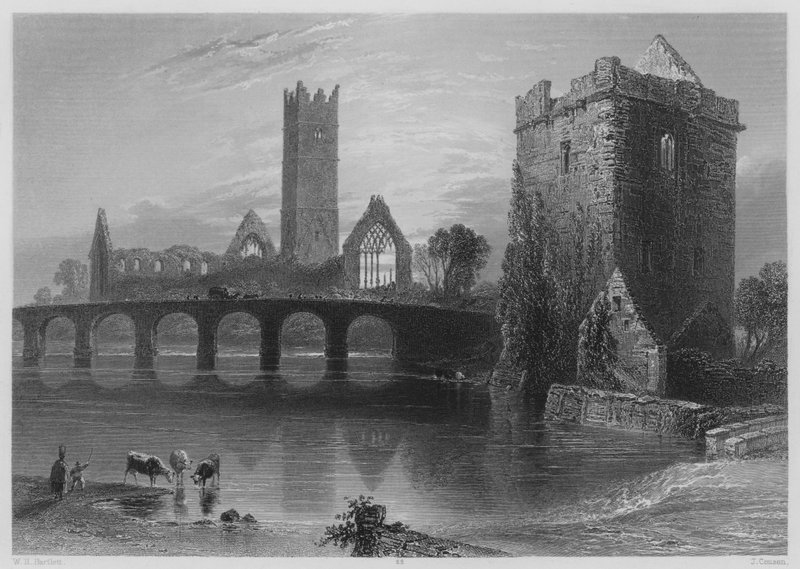 Abbaye de Clare, Galway - William Henry (after) Bartlett