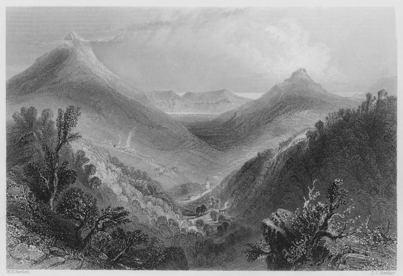 Vallée des Downs - William Henry (after) Bartlett
