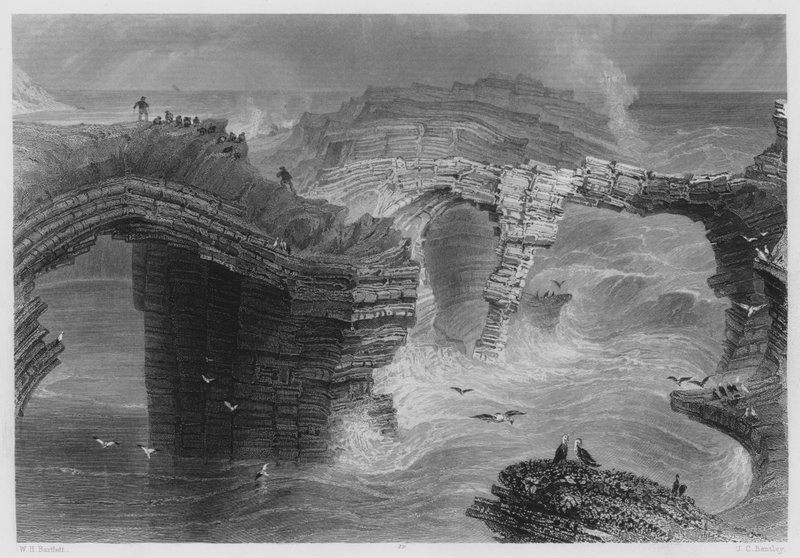 Ponts naturels, près de Kilkee (gravure) - William Henry (after) Bartlett