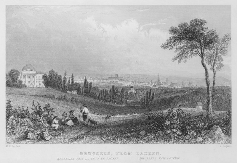 Bruxelles, depuis Lacken (gravure) - William Henry Bartlett