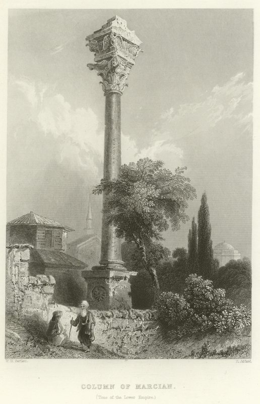 Colonne de Marcien, Constantinople - William Henry Bartlett