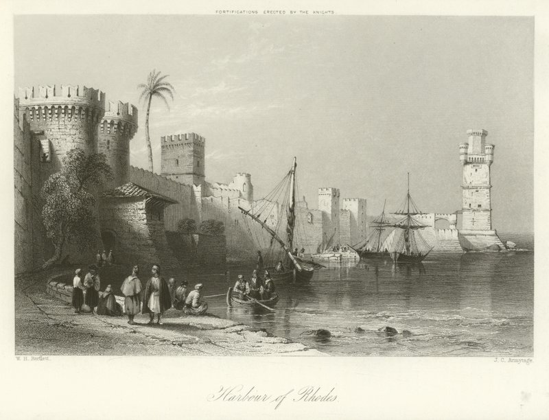 Port de Rhodes - William Henry Bartlett