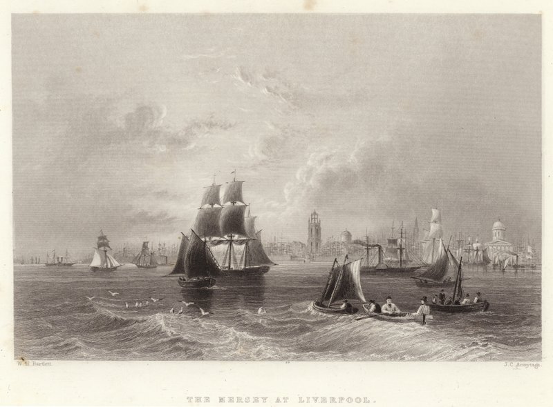 La Mersey à Liverpool - William Henry Bartlett