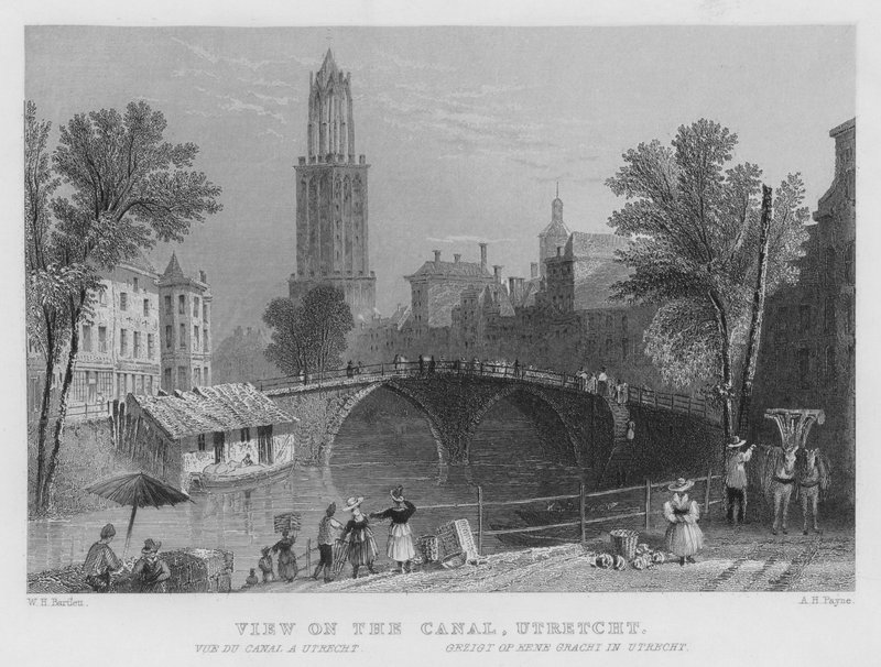 Vue sur le Canal, Utrecht (gravure) - William Henry Bartlett