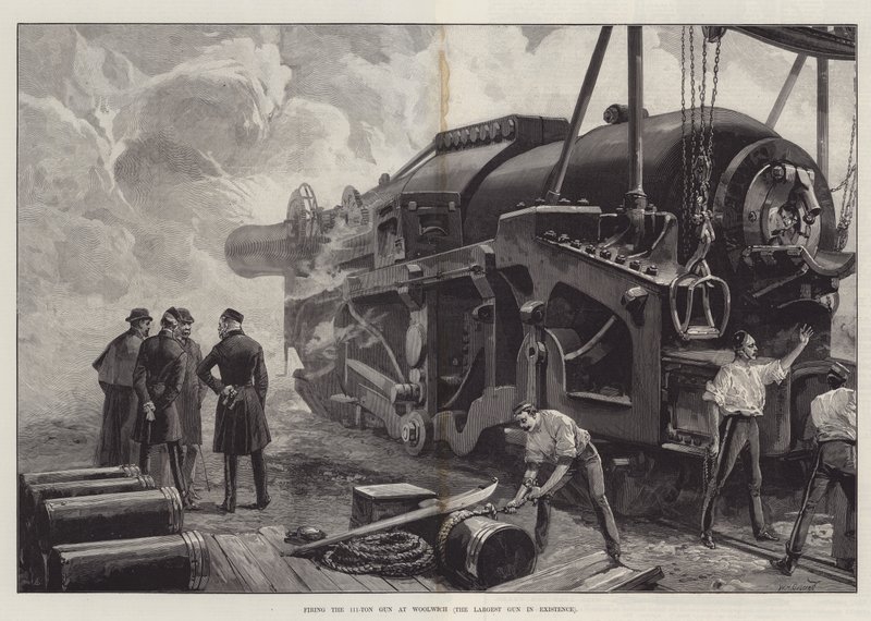 Tir du canon de 111 tonnes à Woolwich - William Heysham Overend