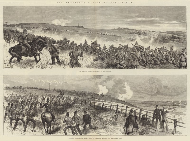 La revue des volontaires à Portsmouth - William Heysham Overend
