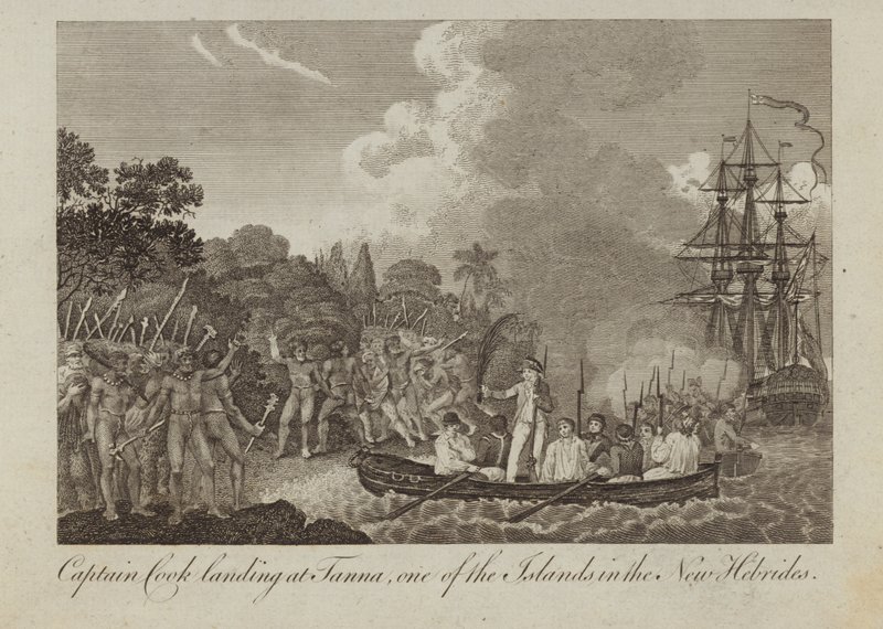 Le capitaine Cook débarquant à Tanna - William Hodges