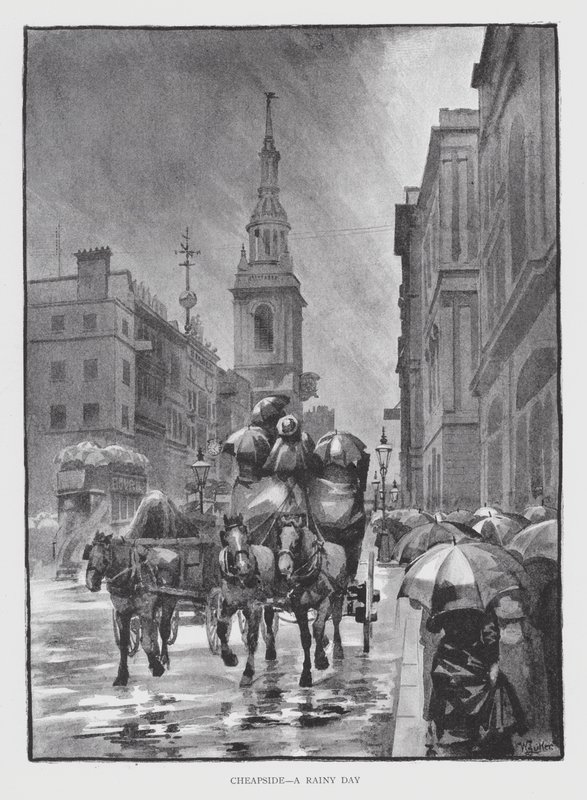 Cheapside, un jour de pluie - William Luker