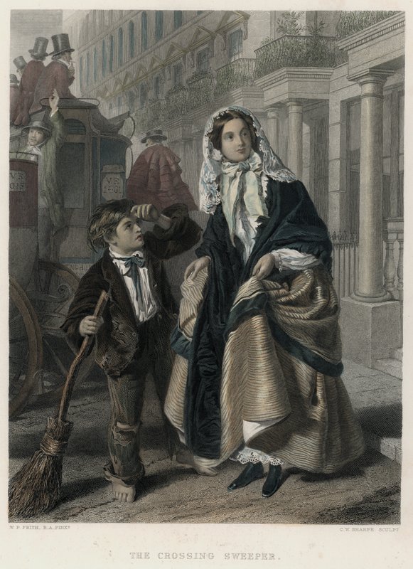 Le Balayeur de rue (gravure en couleur) - William Powell (after) Frith