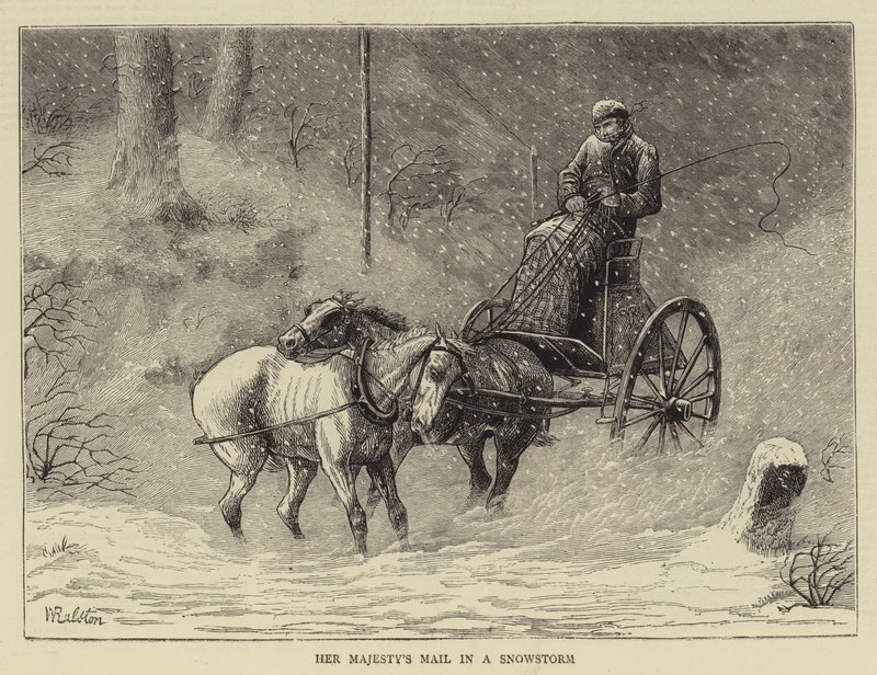 Le courrier de Sa Majesté dans une tempête de neige - William Ralston