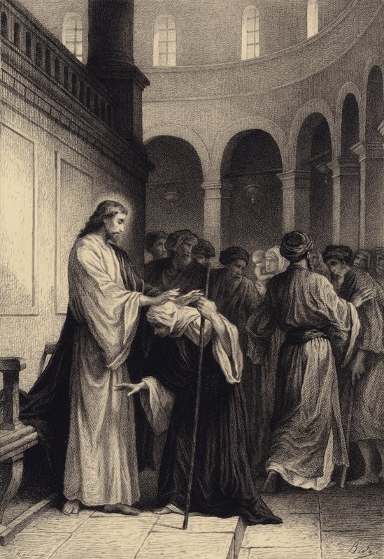 Christ guérit la femme infirme - after Albert Robida