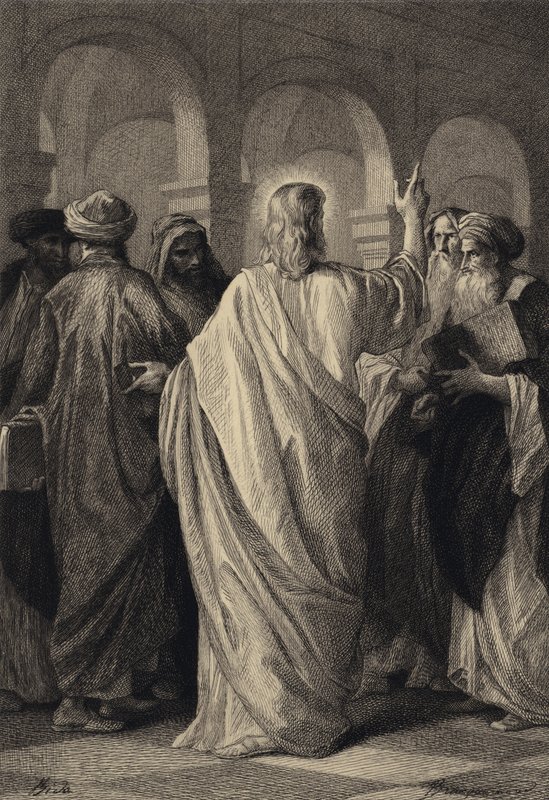 Jésus converse avec les docteurs - after Albert Robida