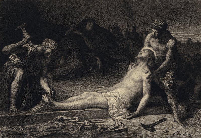 Jésus cloué sur la croix - after Albert Robida