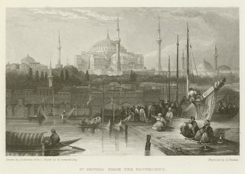 Sainte-Sophie depuis le Bosphore - after David Roberts