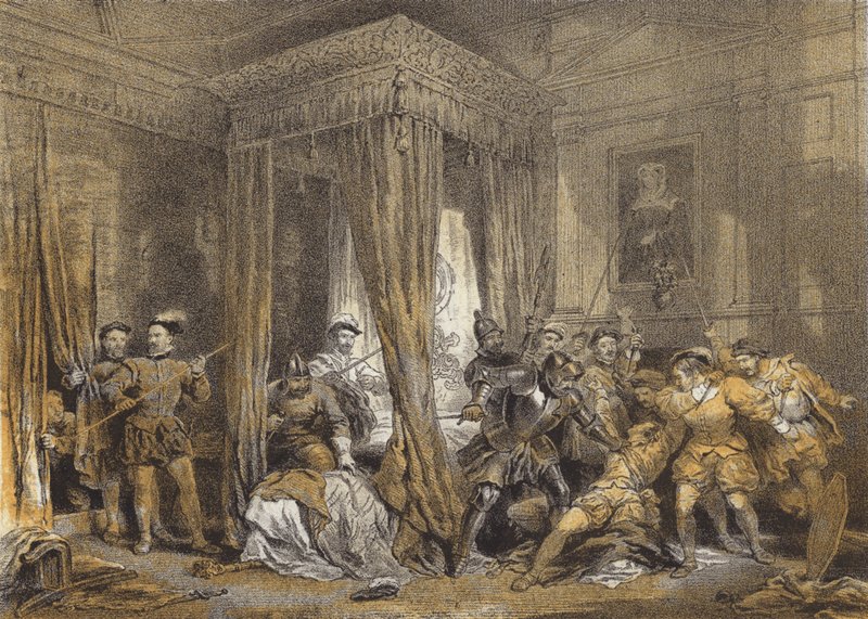 Chambre de la reine Marie, Holyrood - after George Cattermole