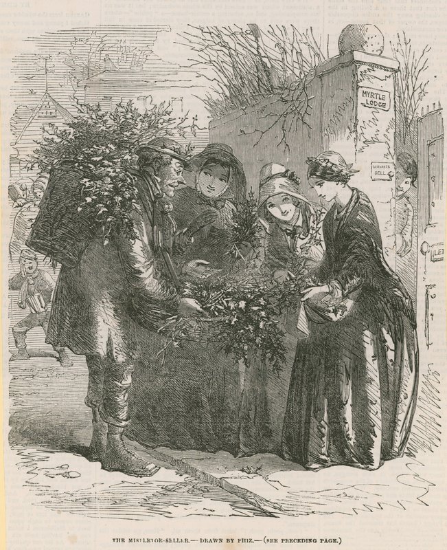 Le vendeur de gui (gravure) - after Hablot Knight Browne
