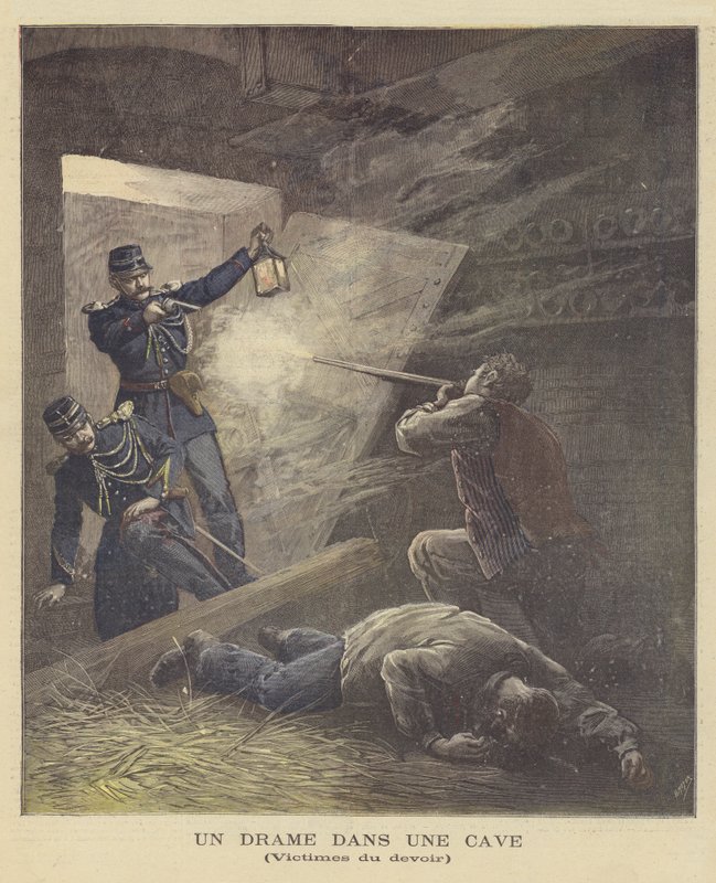 Une fusillade dans une cave - after Henri Meyer