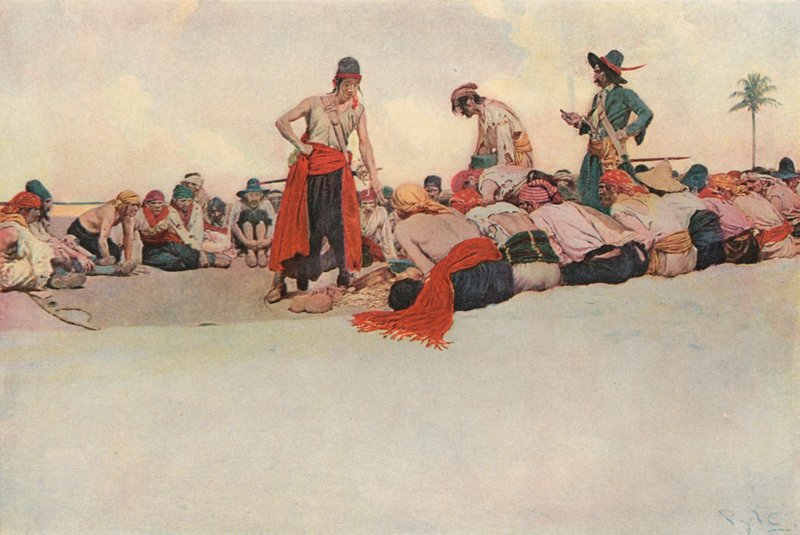 Ainsi le trésor fut divisé - after Howard Pyle