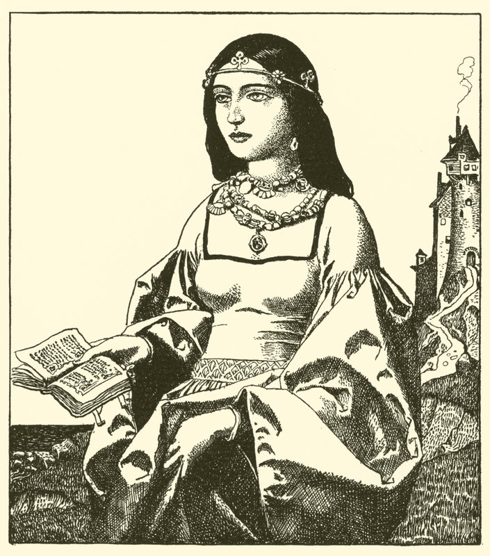 La Dame Belle Isoult - after Howard Pyle
