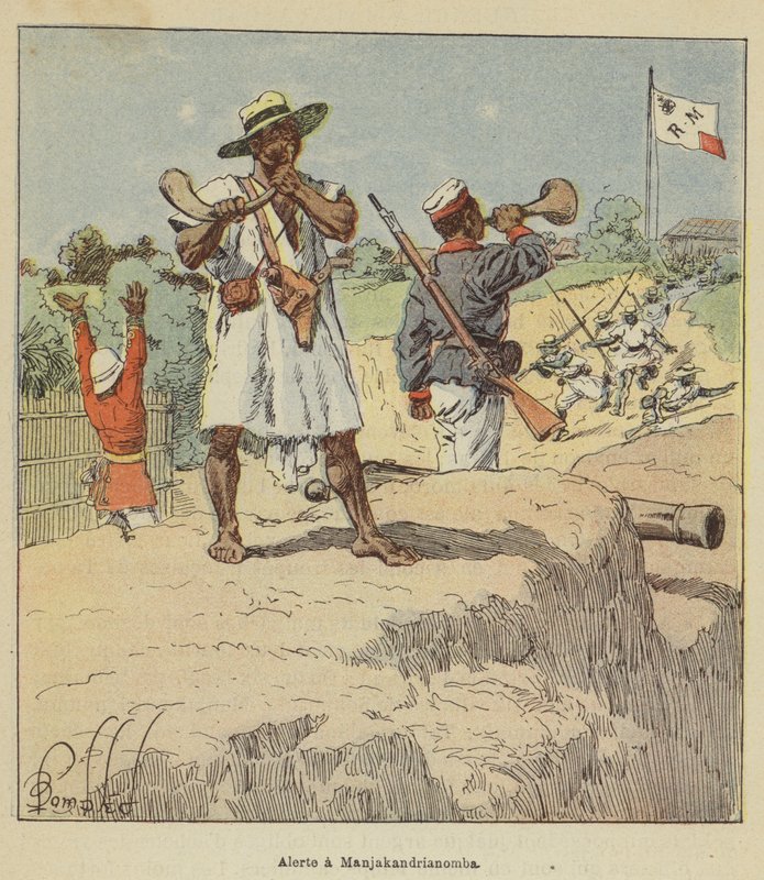 Alerte à Manjakandrianomba - after Louis Charles Bombled
