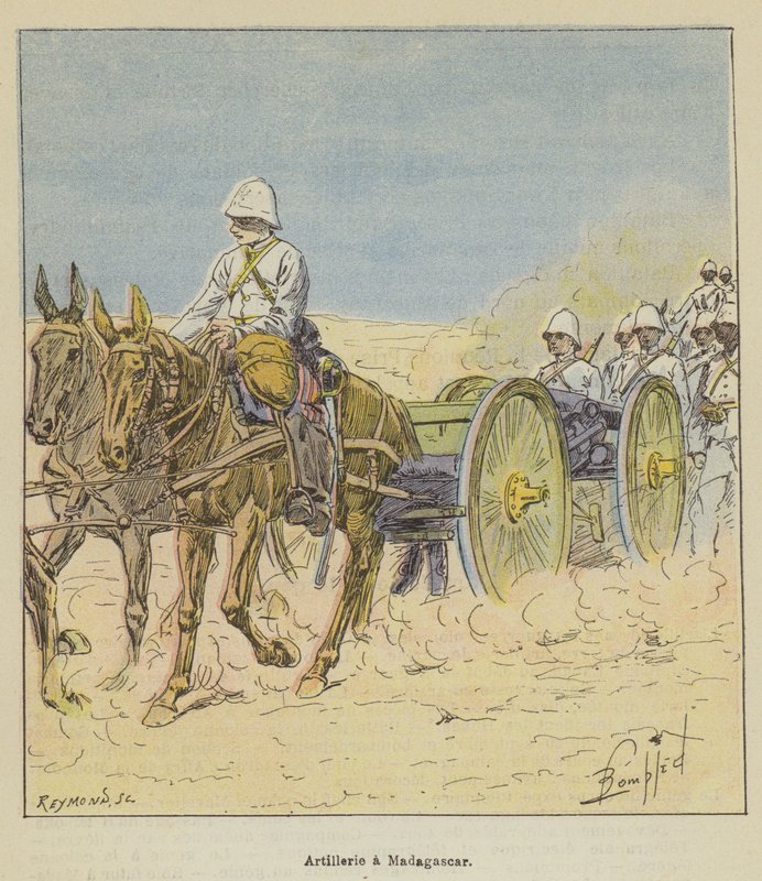 Artillerie à Madagascar - after Louis Charles Bombled