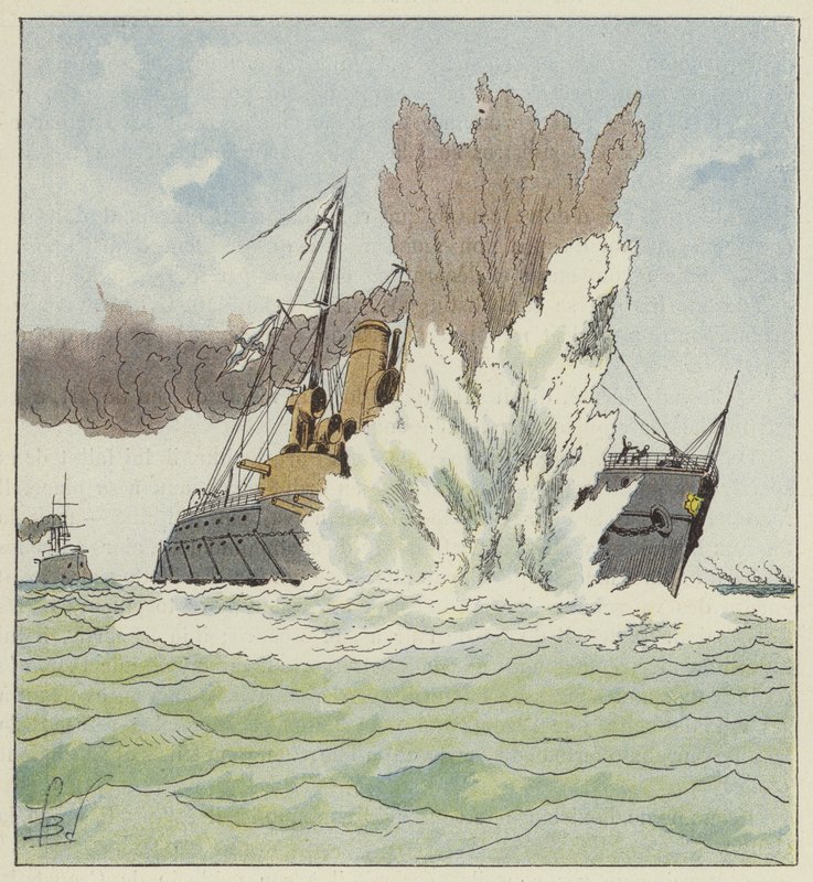 Explosion du Petropavlosk - after Louis Charles Bombled