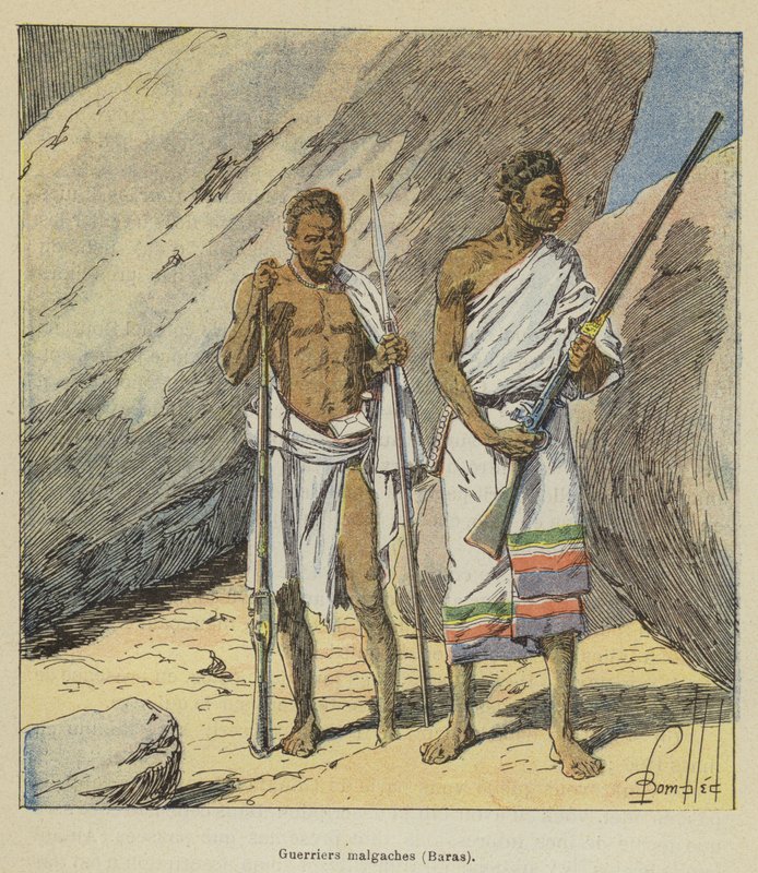 Guerriers malgaches, Baras - after Louis Charles Bombled