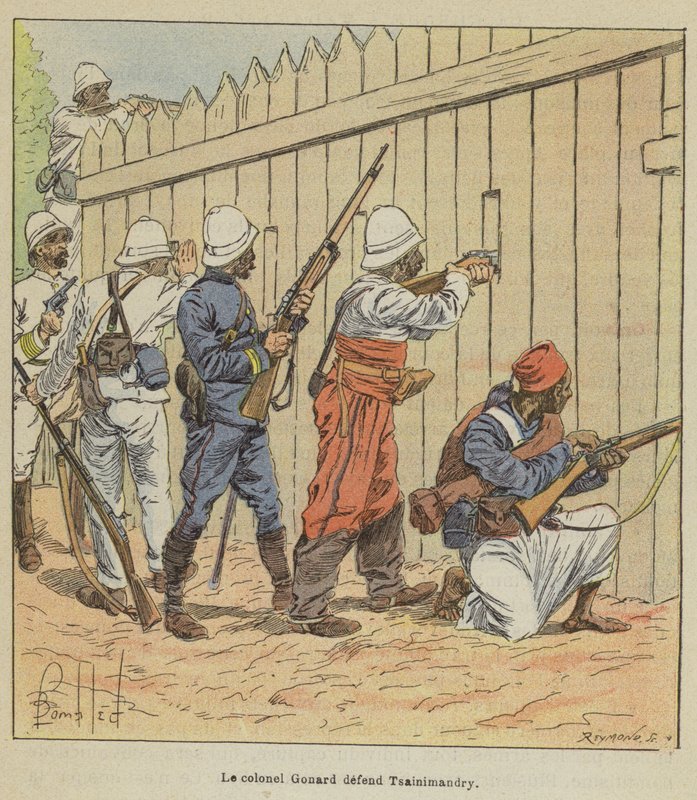 Le colonel Gonard défend Tsainimandry - after Louis Charles Bombled