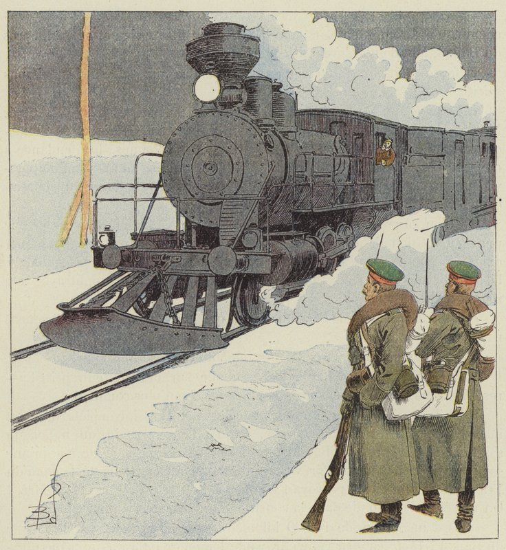 Train militaire sur le Transsibérien - after Louis Charles Bombled