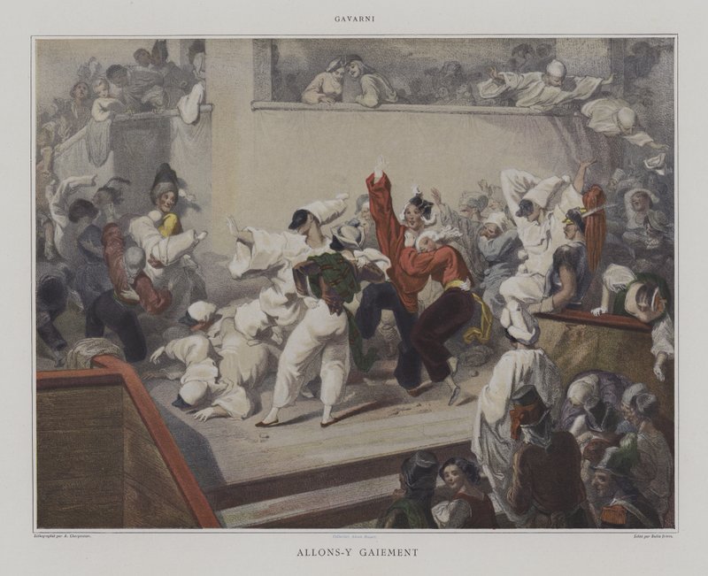 Allons-y Gaiement - after Pierre Gavarni