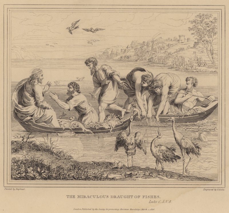 La pêche miraculeuse, Luc - after Raphael