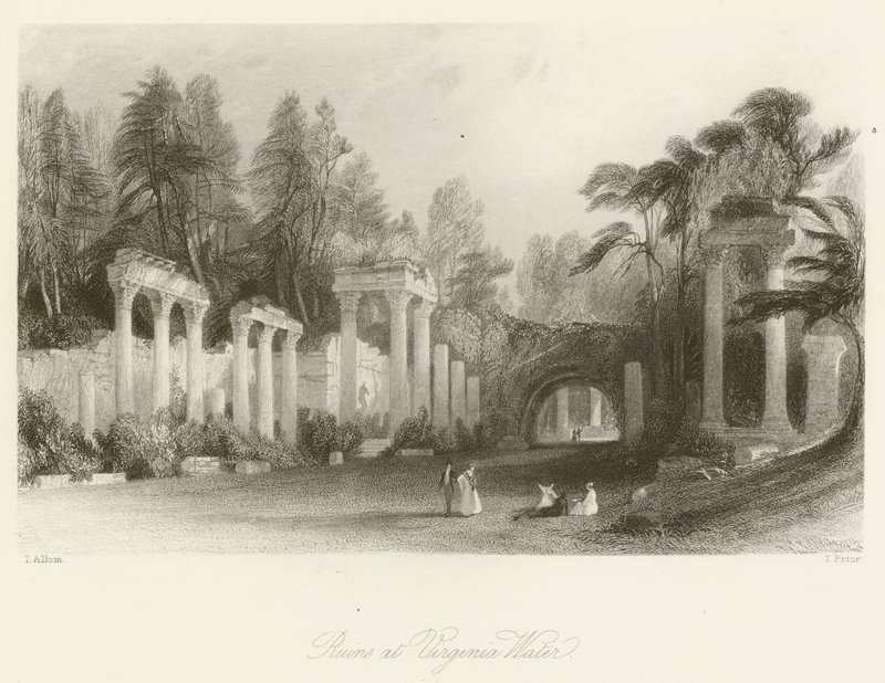 Ruines à Virginia Water - after Thomas Allom