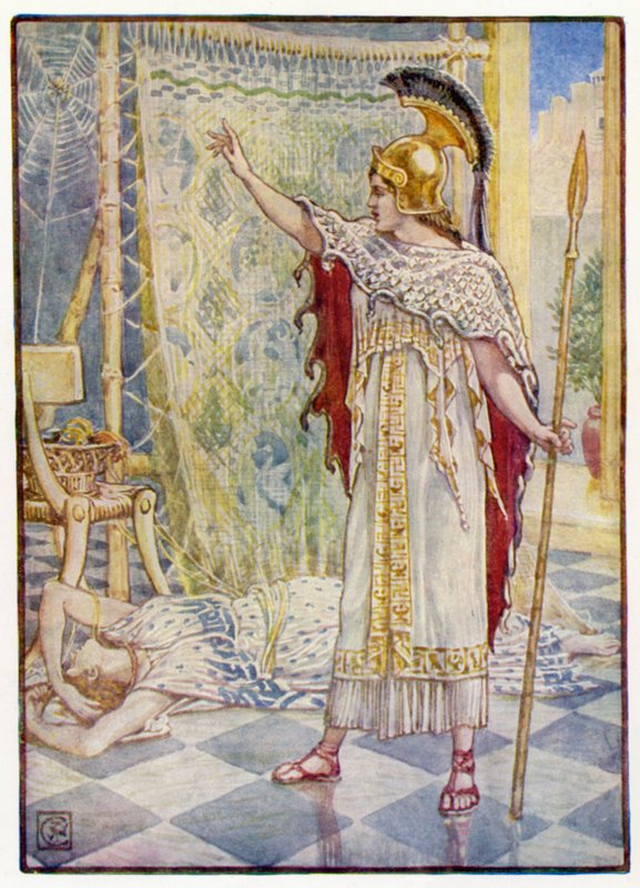 Elle la transforma en araignée - after Walter Crane